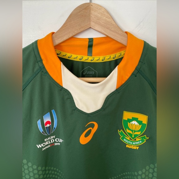 Asics SPRINGBOKS SOUTH AFRICA RUGBY WORLD CUP 2019 JERSEY Size L VGC - Picture 3 of 15
